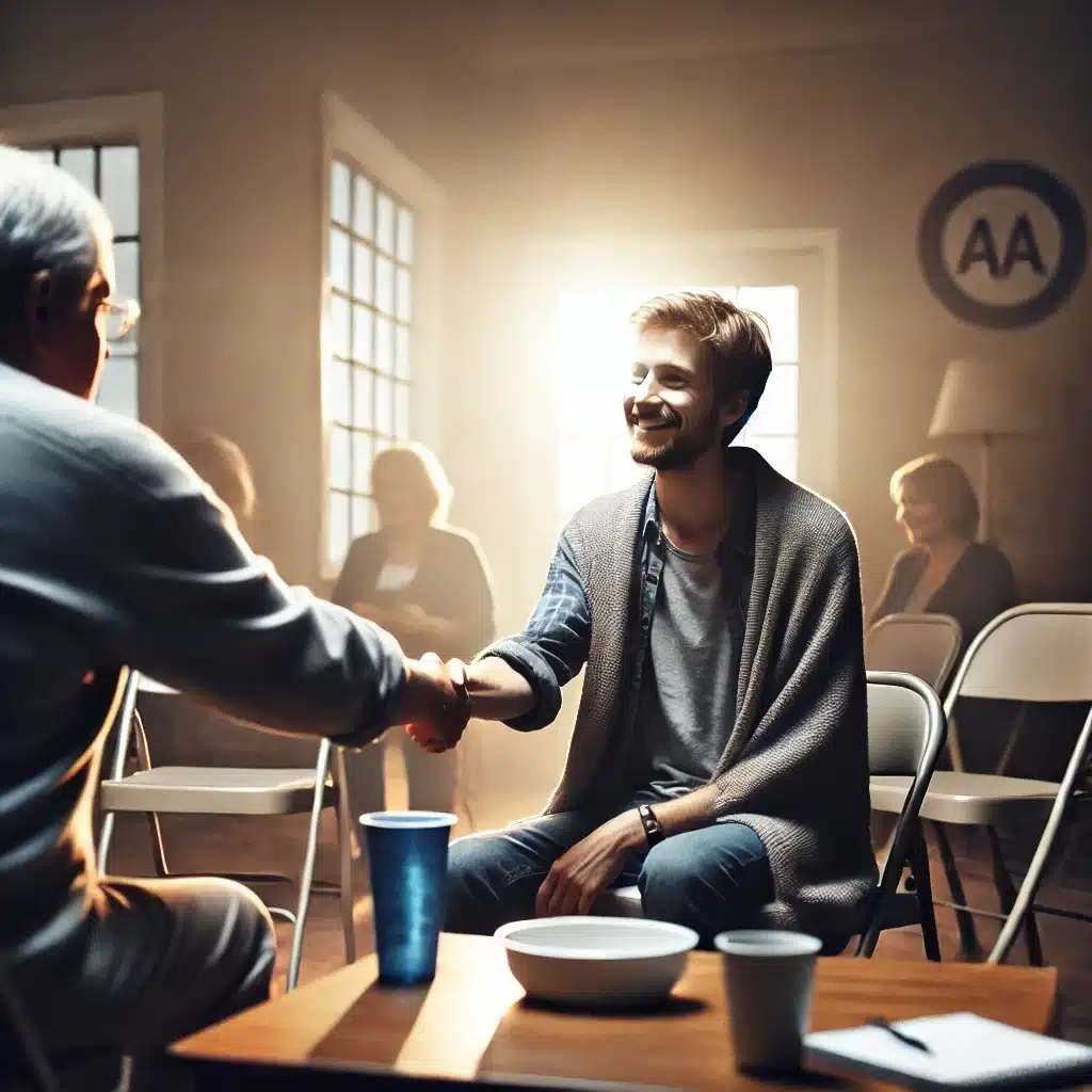 Serve others a man shaking hands with another