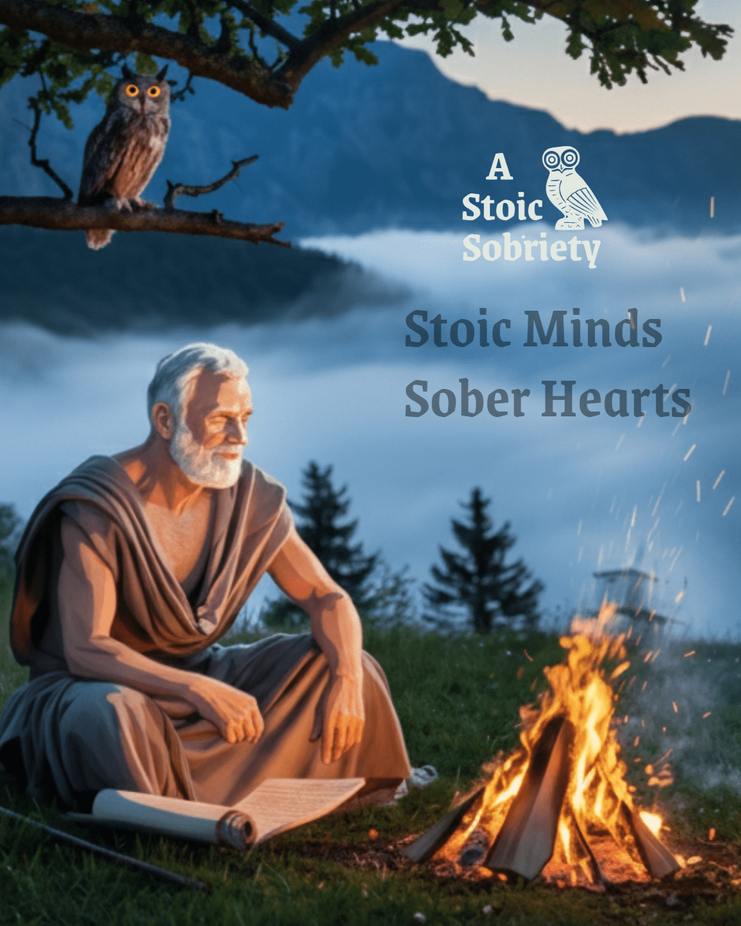 A Stoic Sobriety Newsletter Sign Up Stoic wisdom by a fire